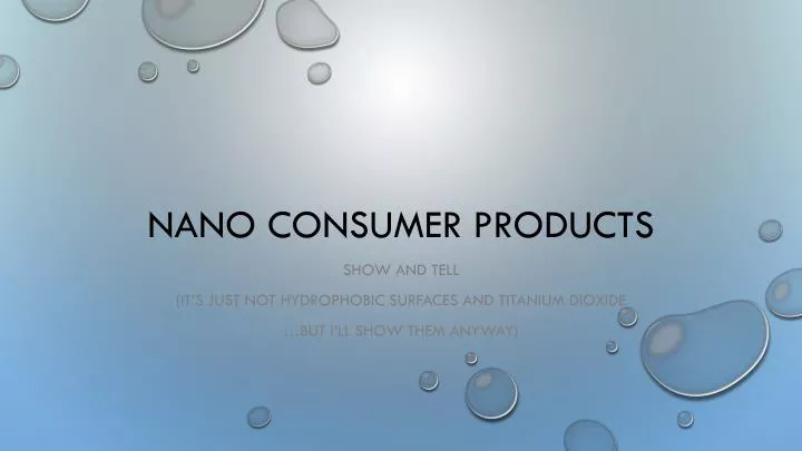 nano consumer products