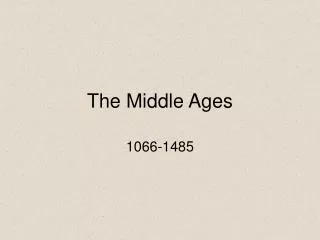 The Middle Ages