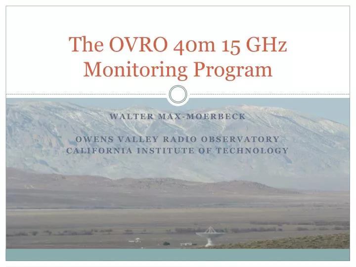 the ovro 40m 15 ghz monitoring program
