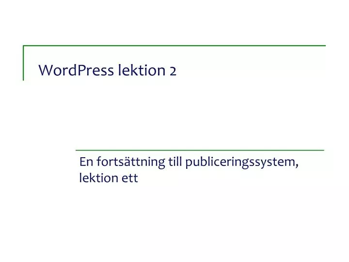 wordpress lektion 2