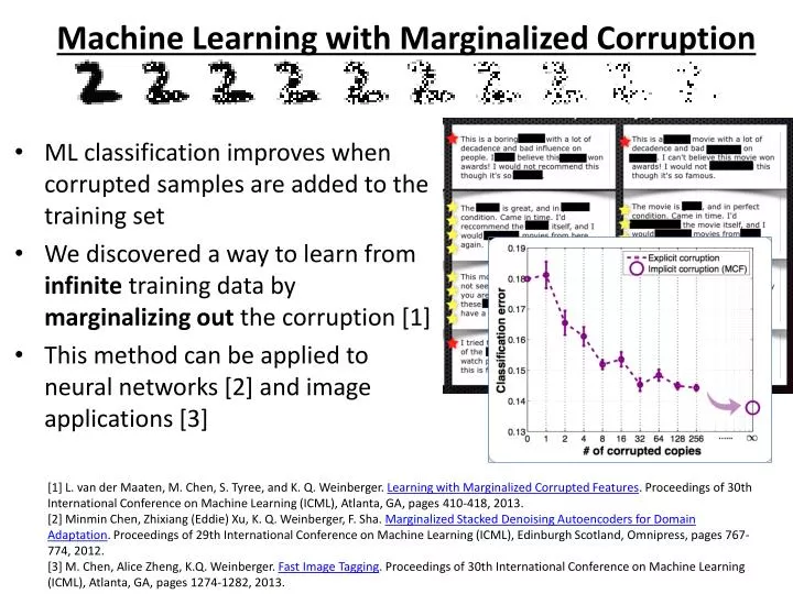 machine learning with marginalized corruption