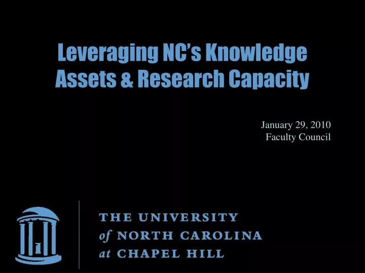 leveraging nc s knowledge assets research capacity