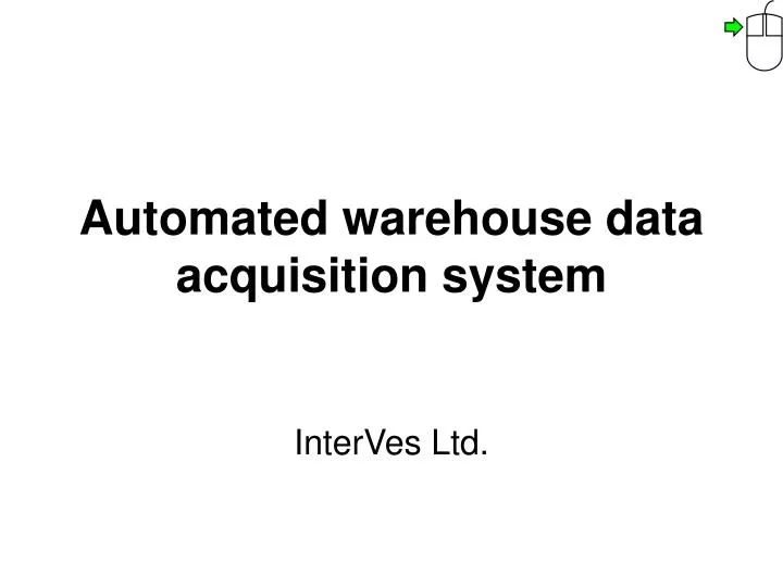 automated warehouse data acquisition system