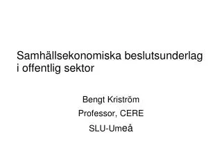 samh llsekonomiska beslutsunderlag i offentlig sektor