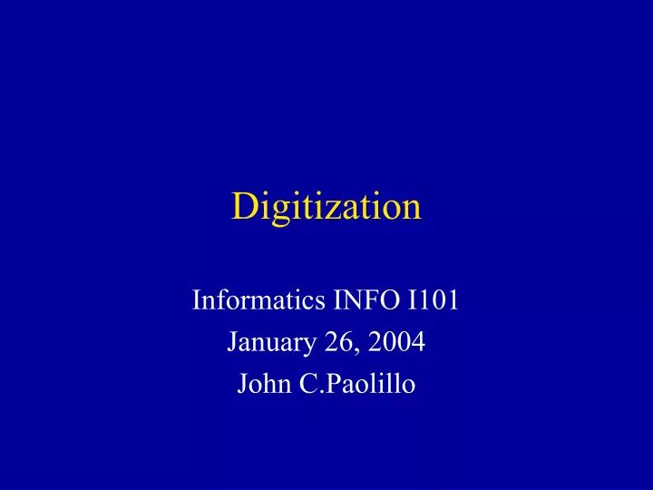digitization