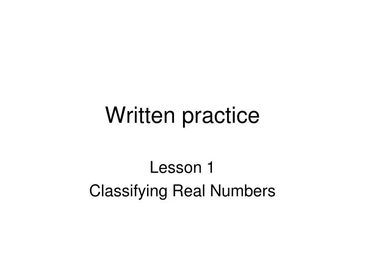 written practice