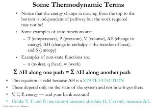 Some Thermodynamic Terms
