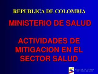 ministerio de salud actividades de mitigacion en el sector salud