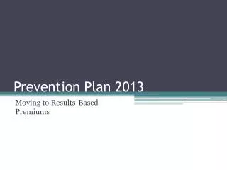 Prevention Plan 2013