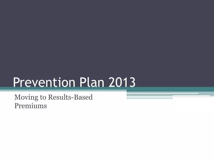 prevention plan 2013