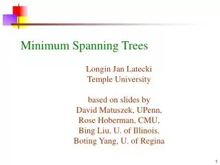 minimum spanning trees