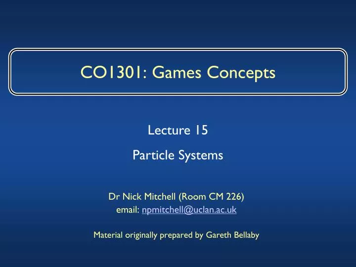 co1301 games concepts