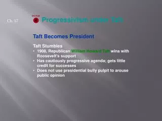Taft Becomes President