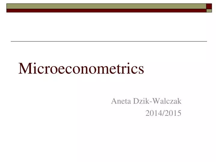 microeconometrics
