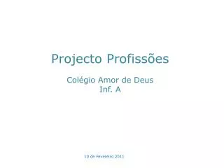 projecto profiss es col gio amor de deus inf a