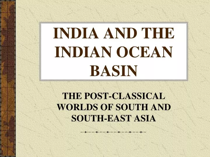 india and the indian ocean basin