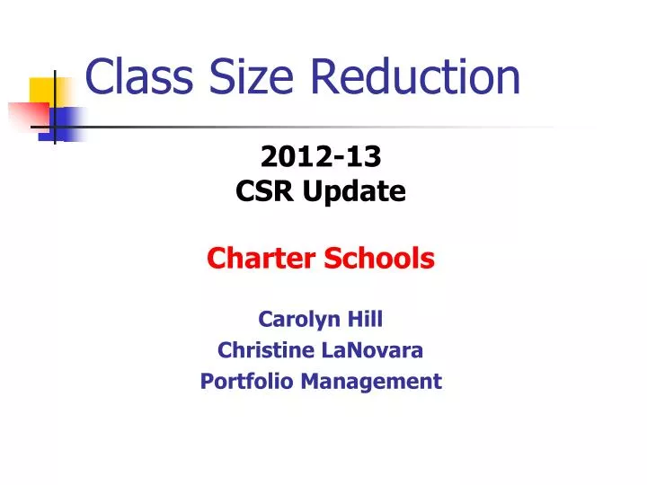 class size reduction