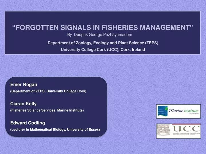 forgotten signals in fisheries management