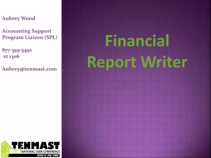 financial report writer