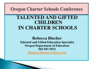 Oregon Charter Schools Conference