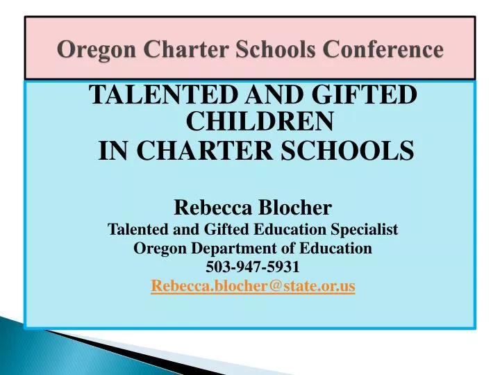 oregon charter schools conference
