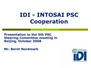IDI - INTOSAI PSC Cooperation
