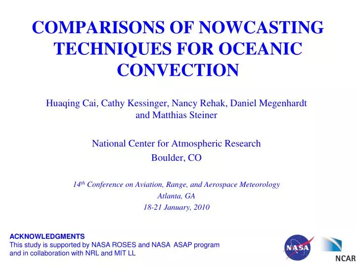 comparisons of nowcasting techniques for oceanic convection