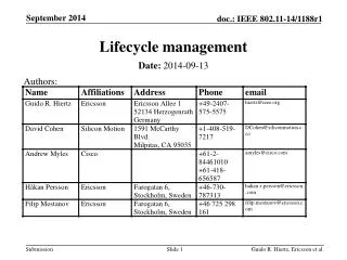 Lifecycle management