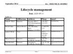 Lifecycle management - slide 1