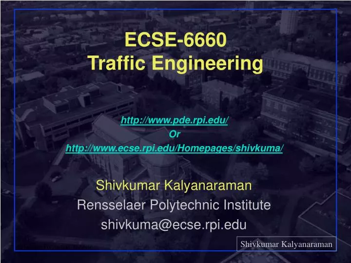 ecse 6660 traffic engineering