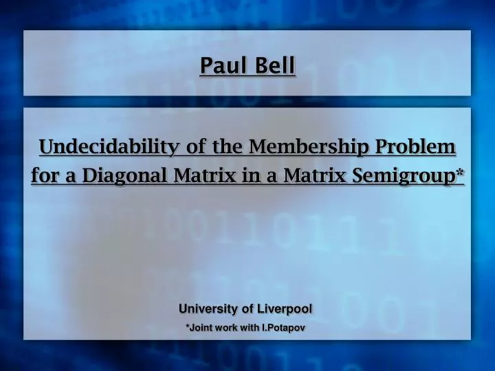 undecidability of the membership problem for a diagonal matrix in a matrix semigroup