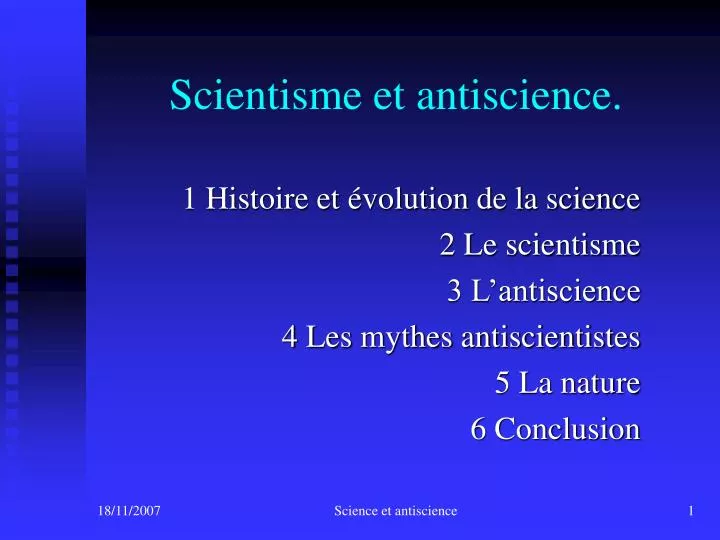 scientisme et antiscience