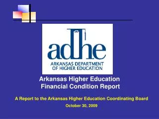 Arkansas Higher Education Financial Condition Report
