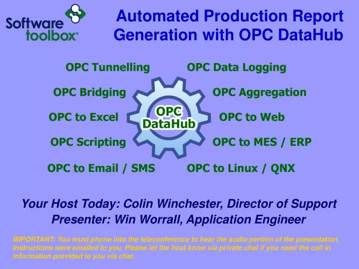 automated production report generation with opc datahub