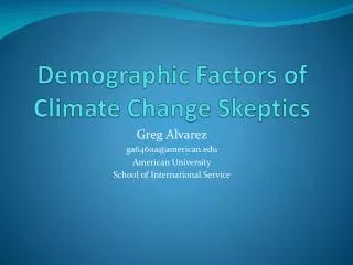 Demographic Factors of Climate Change Skeptics