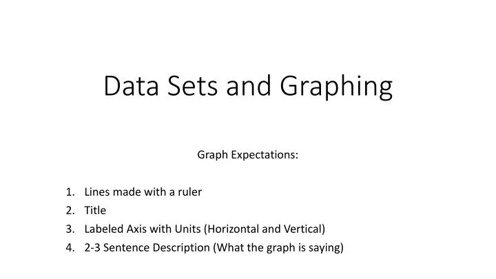 data sets and graphing