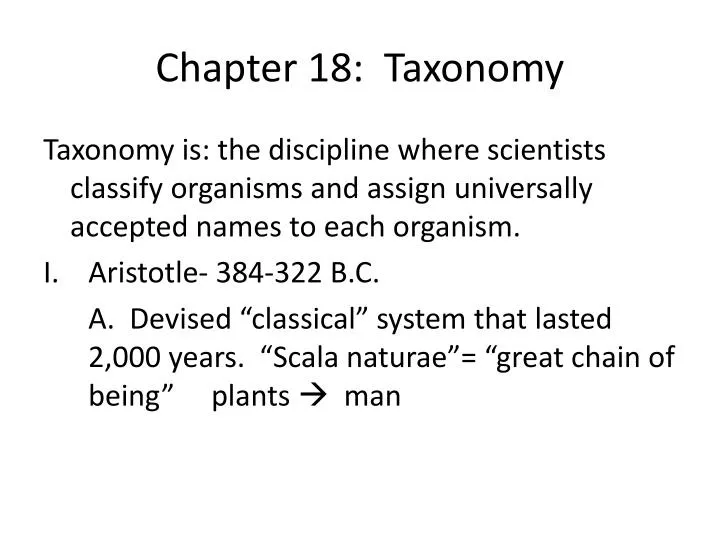 chapter 18 taxonomy