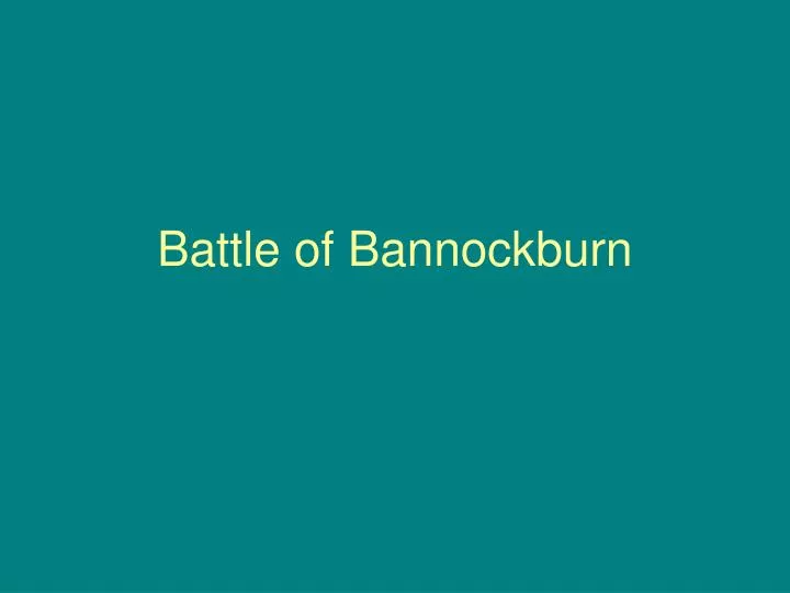 battle of bannockburn