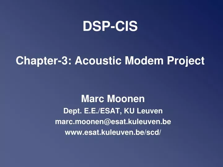 dsp cis chapter 3 acoustic modem project