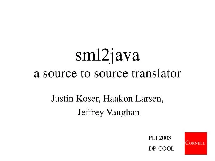 sml2java a source to source translator