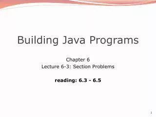 Building Java Programs