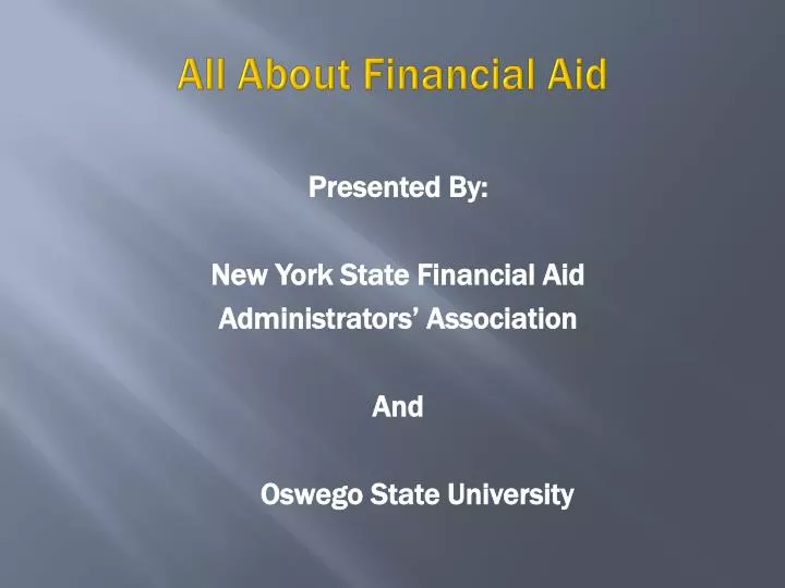 all about financial aid