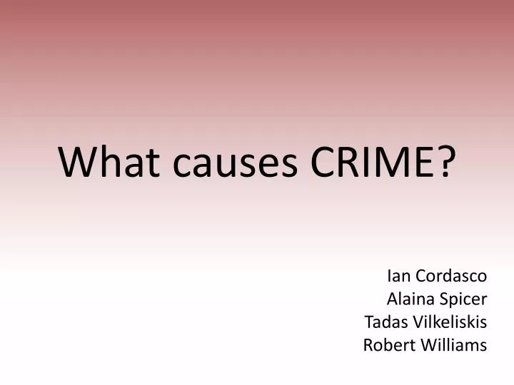 what causes crime