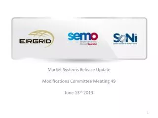 Market Systems Release Update Modifications Committee Meeting 49 June 13 th 2013