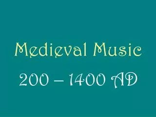 Medieval Music