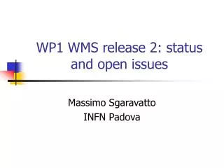 WP1 WMS release 2: status and open issues