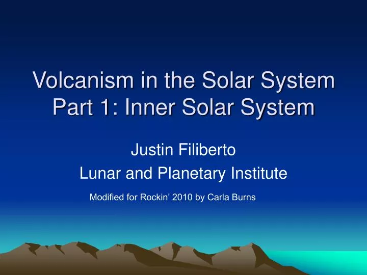 volcanism in the solar system part 1 inner solar system