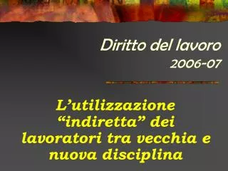 PPT - Il Diritto Del Lavoro PowerPoint Presentation, Free Download - ID ...