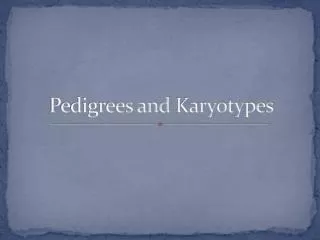 Pedigrees and Karyotypes
