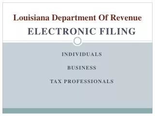 Louisiana Department Of Revenue